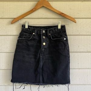 Black denim skirt